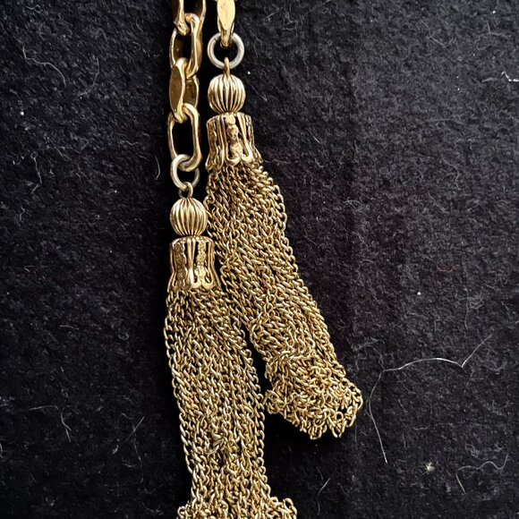 Vintage 2 – Gold-Tone Straight Necklaces w/Tassles - Picture 3 of 7